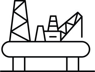 oil Platform Vector Icon easily modified

