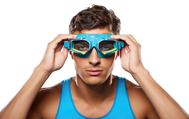 Aquatic goggles on isolated background