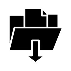 Arrow Down Documents Icon