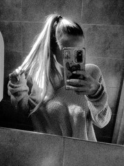 Girl in black and white 