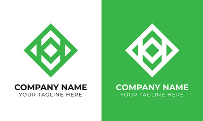 Modern minimal monogram business logo design template