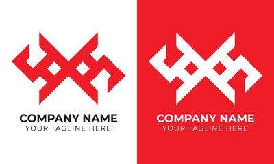 Fototapeta premium Creative modern minimal abstract monogram initial letter x logo design template