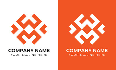 Obraz premium Creative modern minimal abstract monogram initial letter wm logo design template