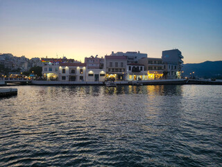 Fototapeta premium Twilight view of a European town