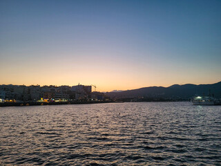 Fototapeta premium Twilight view of a European town