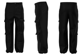 Men's cargo pants isolated. Mockup of plain cargo. Pants for daily activities cargo, menswear. Modern fashion - obrazy, fototapety, plakaty