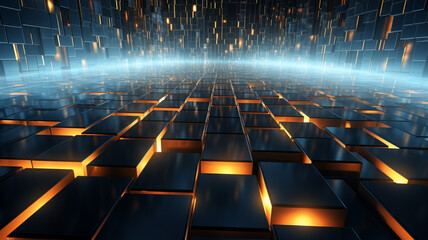 Fototapeta premium 3d square texture background. Shiny background concept. Generative AI