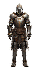 Fototapeta premium Gleaming Knights Armor Set Isolated on Transparent or White Background, PNG