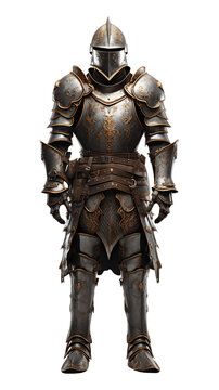 Gleaming Knights Armor Set Isolated on Transparent or White Background, PNG