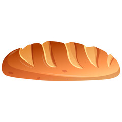 Loaf or bread, baking bread, food vector cartoon illustration. Bread clipart for graphic resources for apps, menues. 
