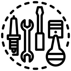 Parts Replacement Outline Icon