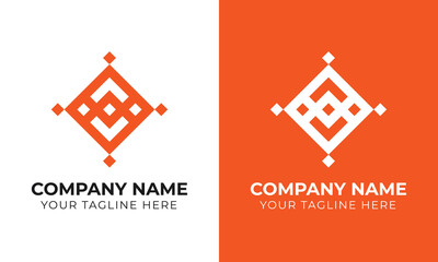 Corporate creative modern minimal monogram business logo design template