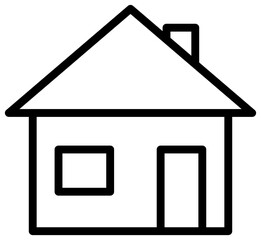 Home outline icon. Homepage symbol for web. House line illustration isolated on tansparent background.