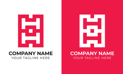 Corporate modern minimal monogram business logo design template