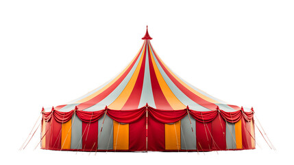 Colorful Circus Tent Canopy Isolated on Transparent or White Background, PNG