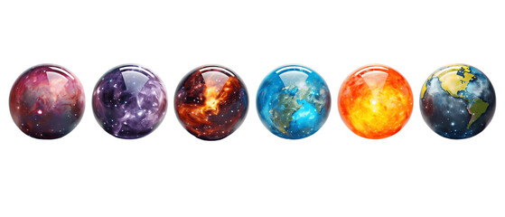 Cosmic Planet Assortment Design Isolated on Transparent or White Background, PNG © The