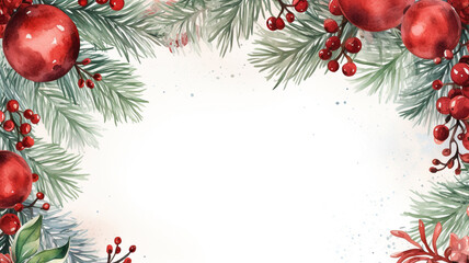 Obraz na płótnie Canvas Christmas decoration frame with copy space for text. Generative AI
