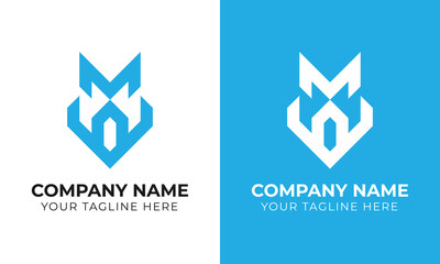 Corporate modern minimal monogram business logo design template