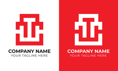 Creative modern minimal abstract monogram initial letter t logo design template