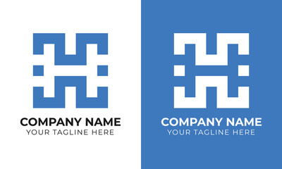 Obraz premium Creative modern minimal abstract monogram initial letter h logo design template