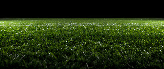 football stadium grass isolated on black background