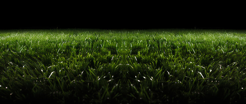 football stadium grass isolated on black background