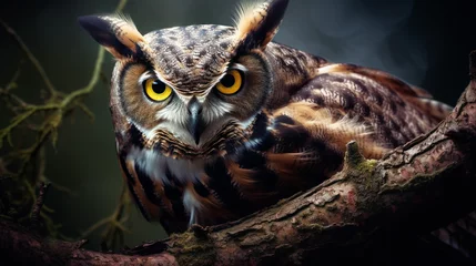 Photo sur Plexiglas Dessins animés de hibou owl predator Generative AI