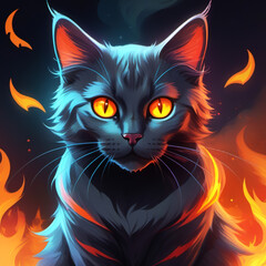 Halloween cat  theme dark fantasy
