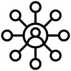 Fototapeta premium Networking Outline Icon