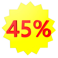 45% OFF Super Discount 45% Discount forty-five percent promotion