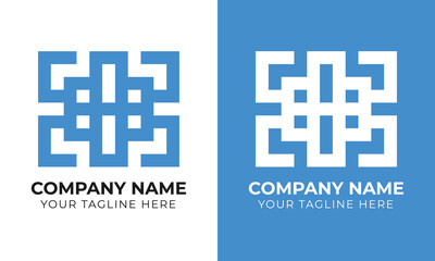 Creative modern minimal monogram business logo design template