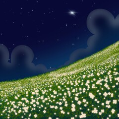 Mountain of flowers in summer