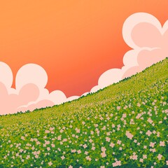 Mountain of flowers in summer