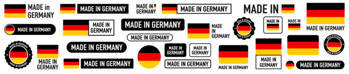 Made in Germany badges and emblems of set collection illustrations.
