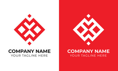 Obraz premium Creative modern minimal monogram business logo design template