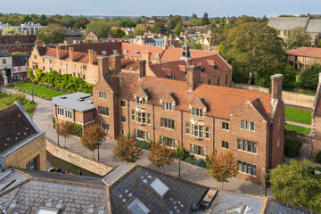 The rooftops of Cambridge a university city in England