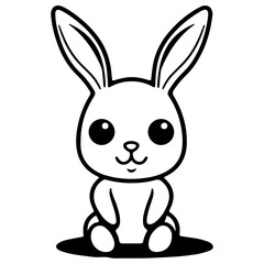 Cute smile rabbit outline vecter illustration
