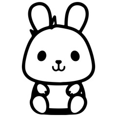 Cute smile rabbit outline vecter illustration