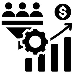 Conversion Rate Optimization Glyph Icon