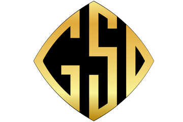 GSD, GS, SD, logo. Abstract initial monogram letter alphabet logo design