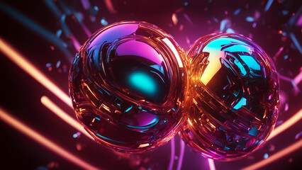 abstract background with glowing circles