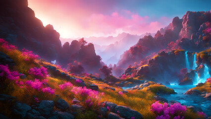 sunrise in the mountains