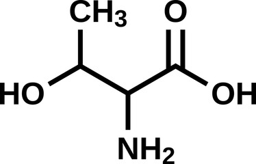 Amino acid threonine structural formula, vector illustration