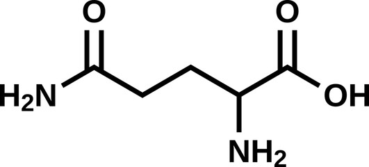 Amino acid glutamine structural formula, vector illustration - obrazy, fototapety, plakaty