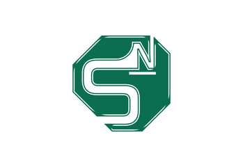 SN new letter  logo and icon design template