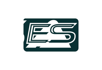 ES letter logo and icon design template