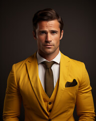 Confident Man in Yellow Blazer