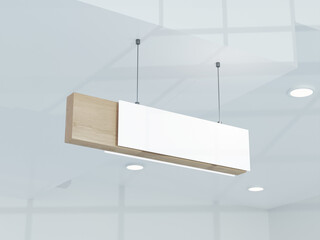 Isometric Blank Indoor Hanging Signage 3D Rendered Mockup