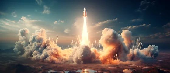 Fotobehang Space Rocket Taking Off © The