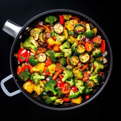 Stir fried vegetables in a pan